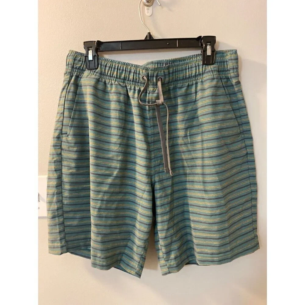 PrAna Metric E-Waist Zip Swim Trunks Large Cove Stripe 8” inseam MSRP $69